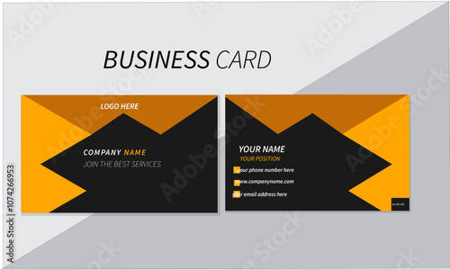 modern creative black and yellow minimal corporate business card design template