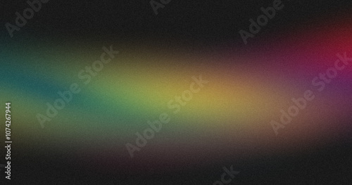 Abstract dark magenta purple orange green black color grainy gradient backdrop design. Soft colorful noisy gradient, Vibrant color wave shaped, glowing colors, bright, shine, banner or poster