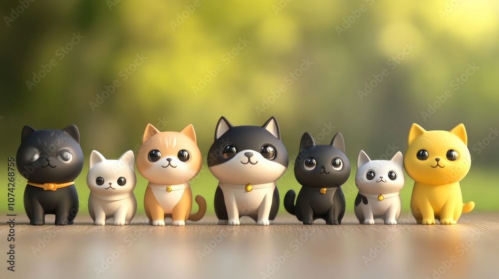 Obraz premium Cute and charming mascot characters of cats and dogs
