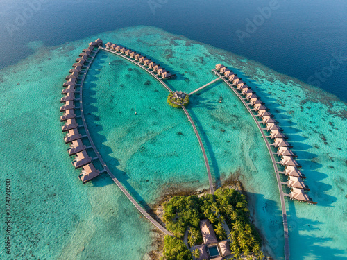 Aerial views of Gaafu Dhaalu Atoll Maguhdhuvaa Island, Maldives photo