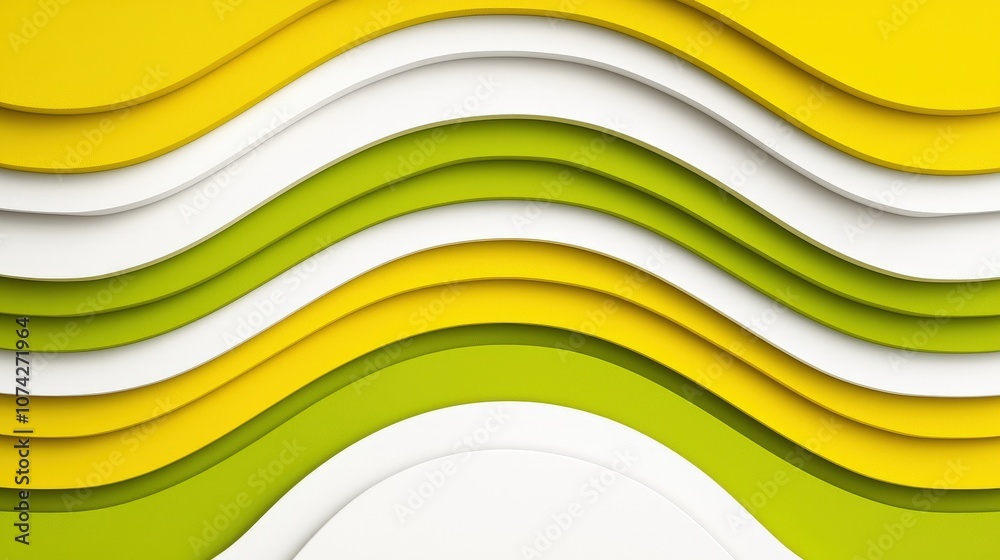 Abstract Green Yellow White Wavy Lines Background Design Abstract Green Yellow White Wavy Lines Background Design