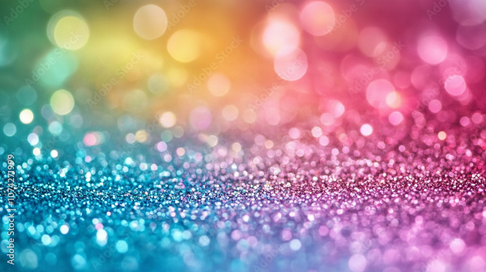 soft pastel rainbow glitter background with a central white glow, symbolizing serenity, hope, and transformation. The sparkles evoke a sense of magic, creativity, and calm energy
