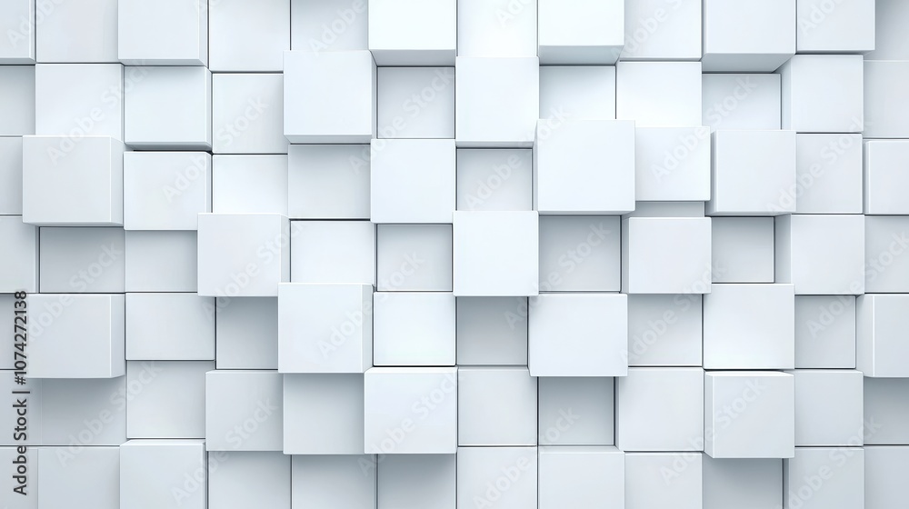 Abstract White Cube Pattern Minimalist 3D Geometric Background Abstract White Cube Pattern Minimalist 3D Geometric Background