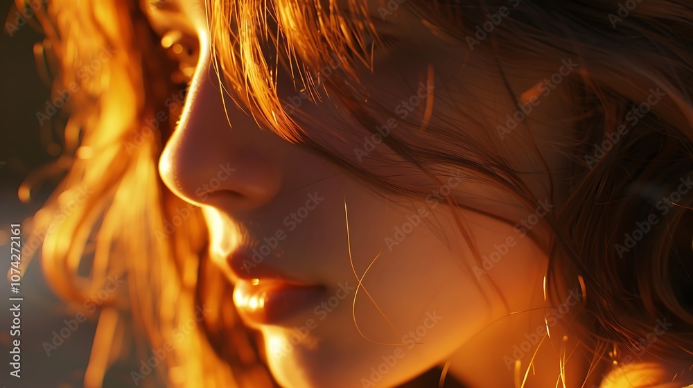 A portrait of a girl looking thoughtfully into the distance, with soft sunlight highlighting her face and hair, giving a warm and gentle ambiance. 8k UHD, suitable for high-quality printing A portrait of a girl looking thoughtfully into the distance, with soft sunlight highlighting her face and hair, giving a warm and gentle ambiance. 8k UHD, suitable for high-quality printing