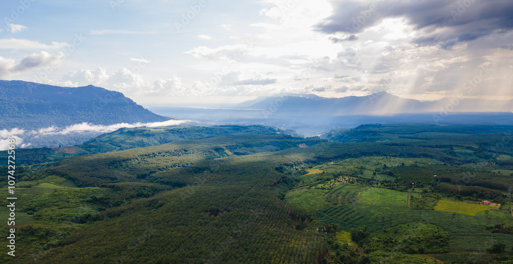 Fototapeta premium Bolaven Plateau, Laos: Vast Aerial Perspective
