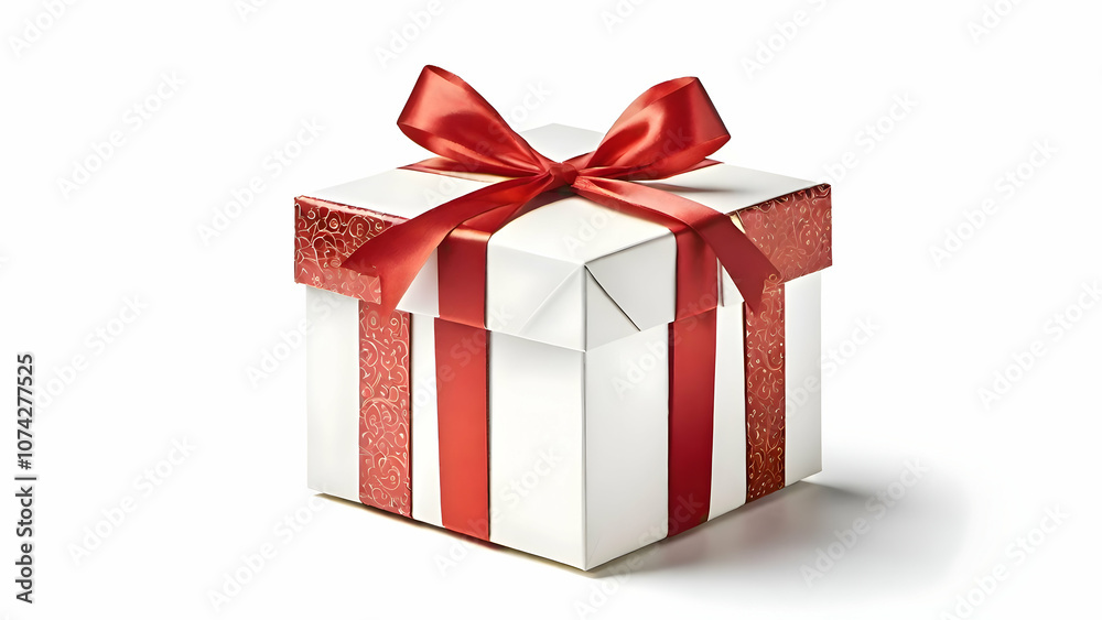 Gift box isolated on white background for Christmas, new year, birthday, party themes. Gift box isolated on white background for Christmas, new year, birthday, party themes.