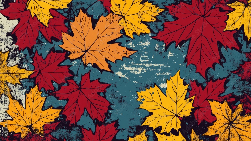 Coloring book illustration of vibrant maple leaves isolated on a blank background in a vertical layout Coloring book illustration of vibrant maple leaves isolated on a blank background in a vertical layout