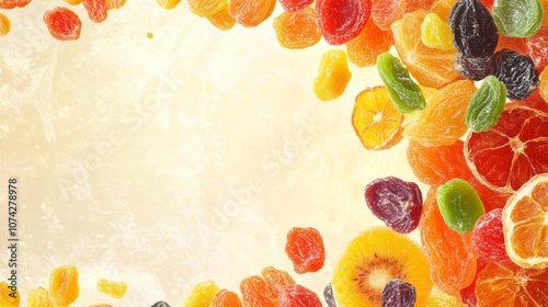 Organic dried fruit background with unsweetened fruits,Space for add text photo