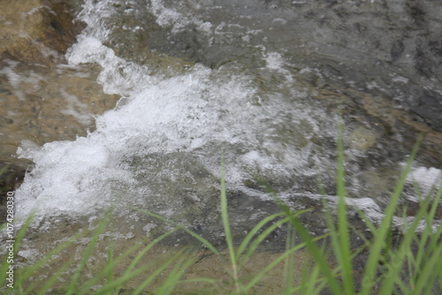 Image of strong waves in the clear water of Daecheongcheon