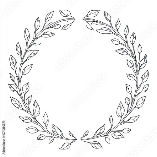 Wallpaper Mural A clean outline of a wreath, with simple circular shapes and minimal detail. Torontodigital.ca