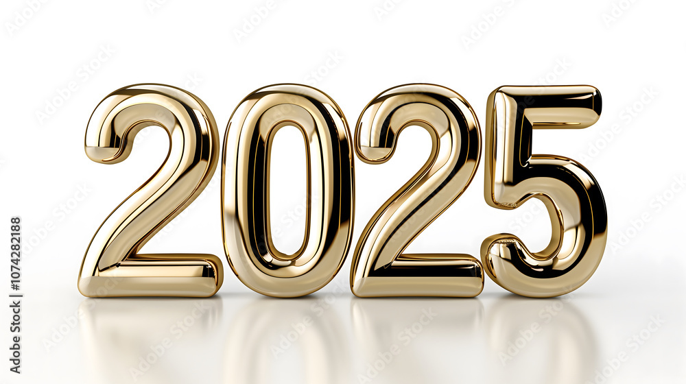 2025 Happy New Year with Golden Shiny Number 2025 Happy New Year with Golden Shiny Number
