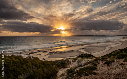 Sunset sky over 11 Mile beach, Esperance Western Australia.