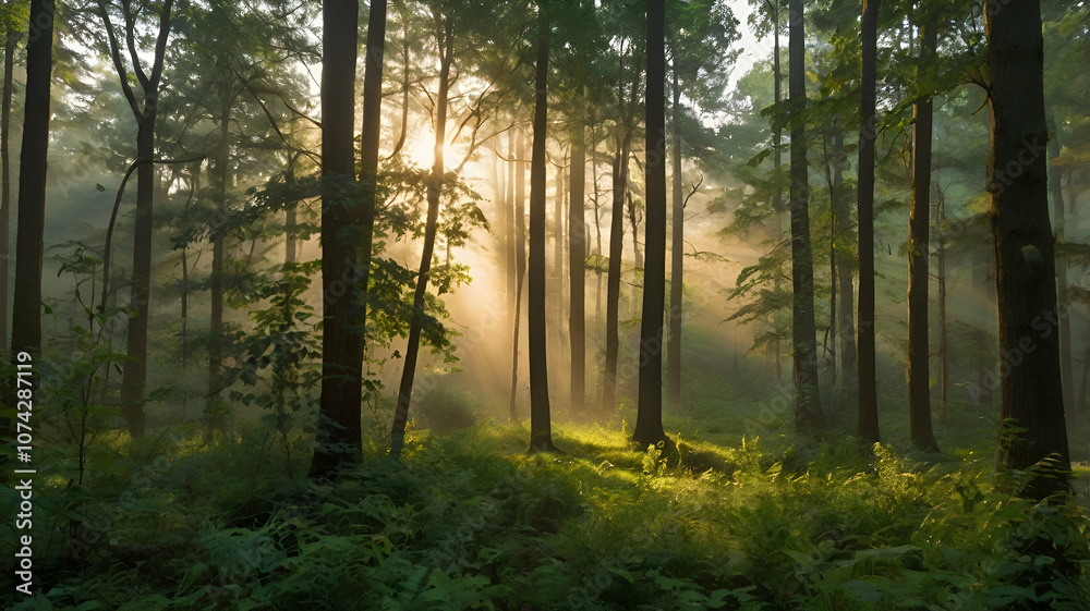 Fototapeta premium sunrise in the forest
