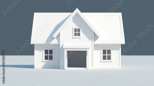 Minimalist White House 3D Model Home Real Estate Architecture Design