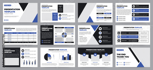 Modern presentation slide templates. Infographic elements template set for web, print, annual report brochure, business flyer leaflet marketing and advertising template. Vector Illustration.