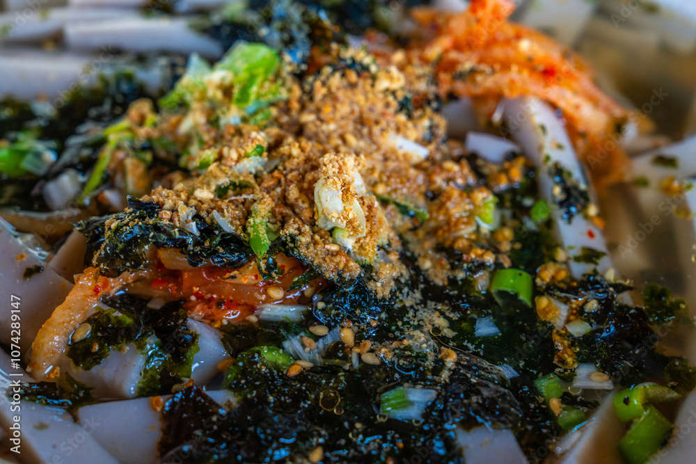 Buckwheat Jelly Rice Soup, Korean Cuisine Buckwheat Jelly Rice Soup, Korean Cuisine