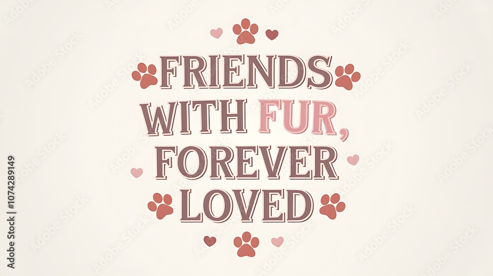 Obraz premium Friends With Fur, Forever Loved Dog Quote