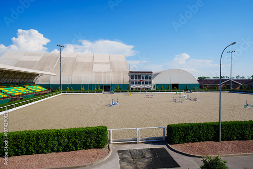 Arena in a country equestrian club. photo