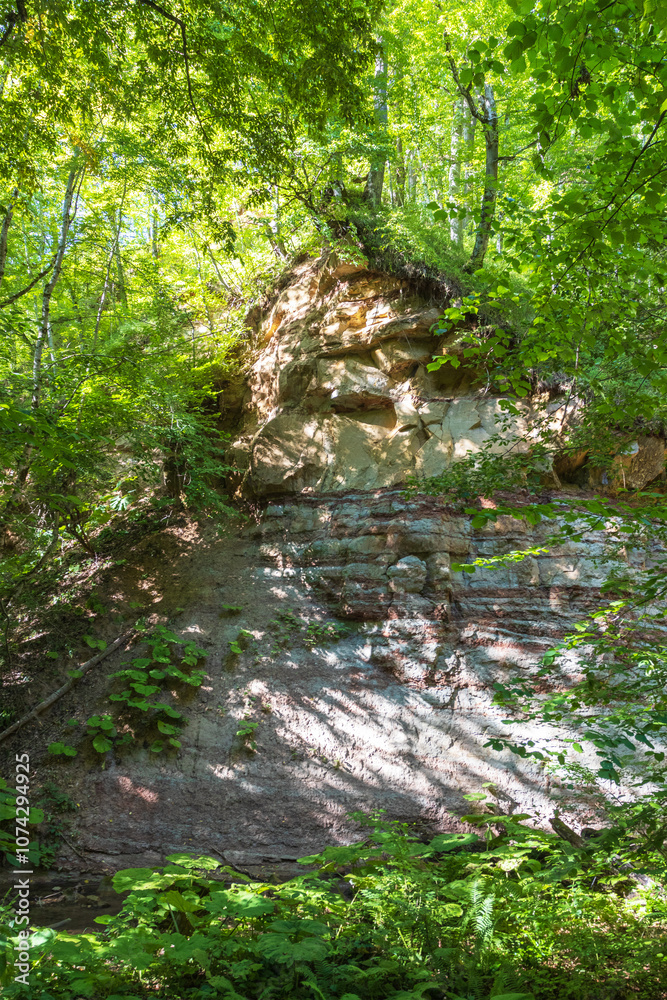 nature park , a walk along the riverbed with an overview of the stone bottom and banks nature park , a walk along the riverbed with an overview of the stone bottom and banks