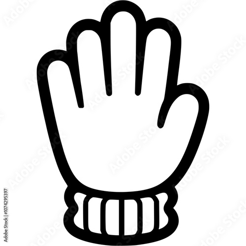Hand gesture open palm greeting, sign of openness and goodwill in monochrome. Simple minimalistic vector in black ink drawing on transparent background