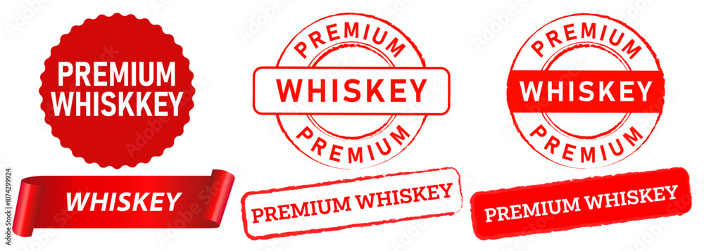 Premium whiskey drink drunk beer alcohol stamp badge red banner label sticker watermark element emblem premium best quality guarantee design icon set collection Premium whiskey drink drunk beer alcohol stamp badge red banner label sticker watermark element emblem premium best quality guarantee design icon set collection