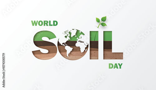 World Soil Day logo with brown soil and sprouting leaf symbol