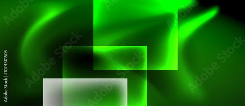Dark neon colors with glass square shapes
