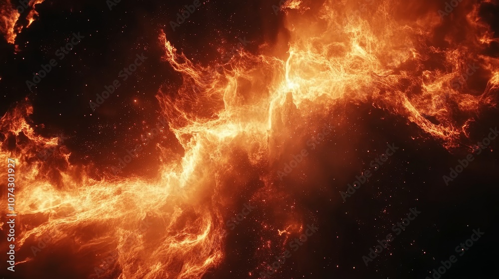 Naklejka premium Fire background. Fire texture