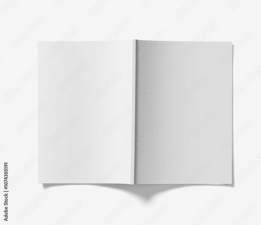 blank magazine BOOK open on white background blank magazine BOOK open on white background
