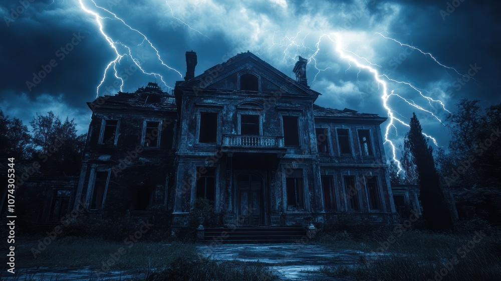 Haunted Mansion in a Thunderstorm Haunted Mansion in a Thunderstorm