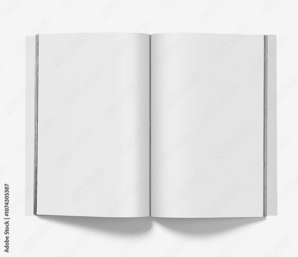 blank magazine BOOK open on white background blank magazine BOOK open on white background