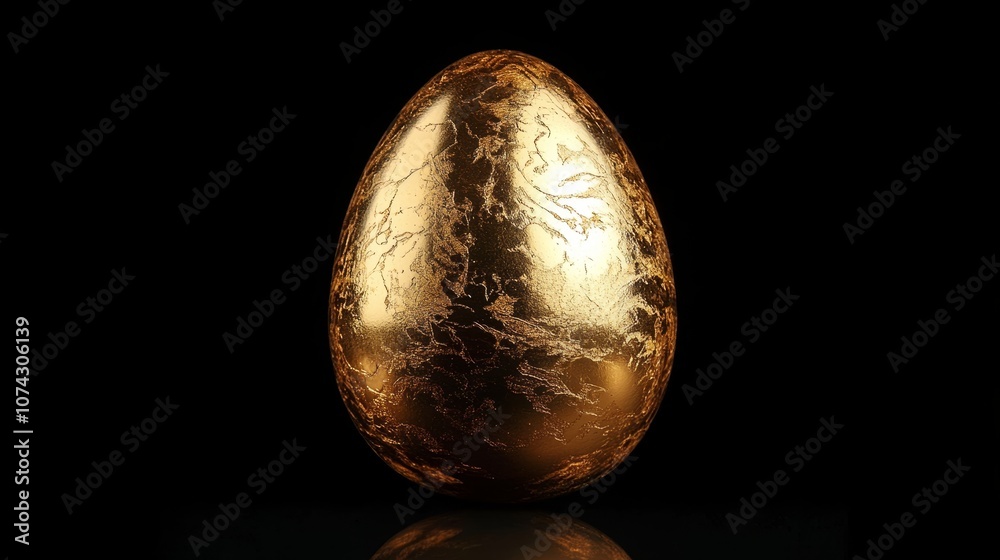 Fototapeta premium Golden egg isolated on black background