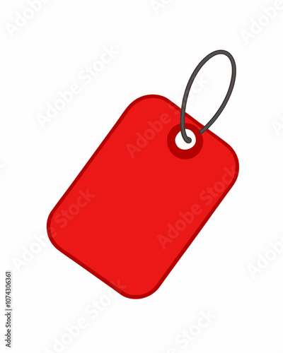 Blank Red Price Tag with String Isolated on White Background, creative projects, vibrant red tag, perfect for labeling items and enhancing organization.