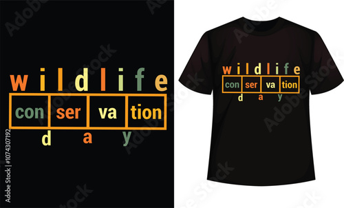  Wildlife conservation day (December 4) design for t-shirt, bags, mugs, stickers, banner, poster, icon etc. Fully Editable Print Ready Template - Vector.