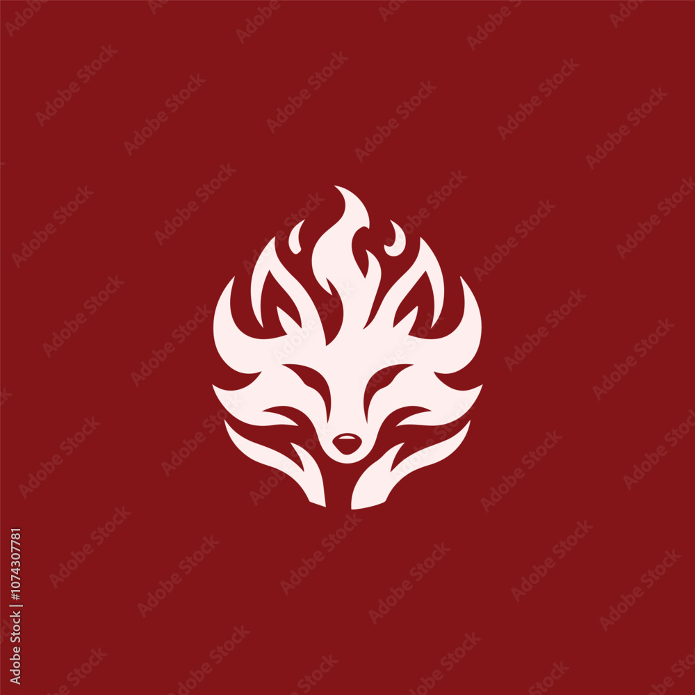 Naklejka premium Flame fox logo