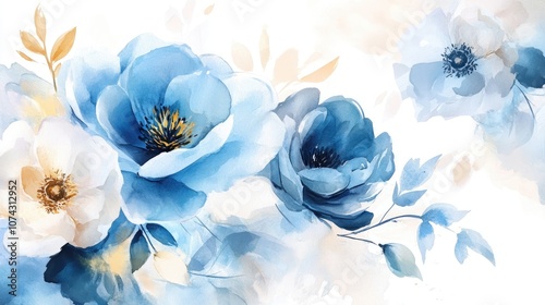 Watercolor flower illustration Handcrafted composition Large collection of watercolor elements