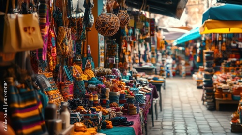 Vibrant Market Stalls in Latin America