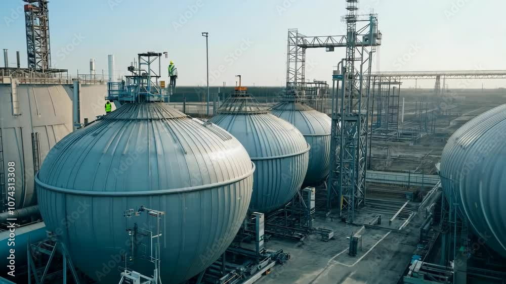 Extensive oil and chemical tank storage facilities in a refinery plant highlighting key industrial operations and efficiency
Extensive oil and chemical tank storage facilities in a refinery plant highlighting key industrial operations and efficiency