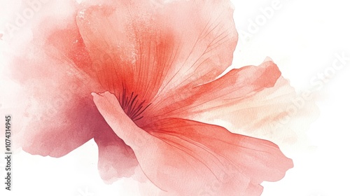 Watercolor illustration featuring a blurred background of a lovely flower petal highlighting a nature theme photo