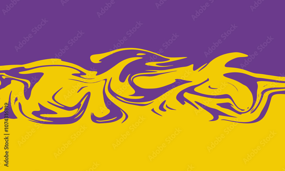Obraz premium Vibrant and abstract liquid marble pattern in shades of purple and yellow.