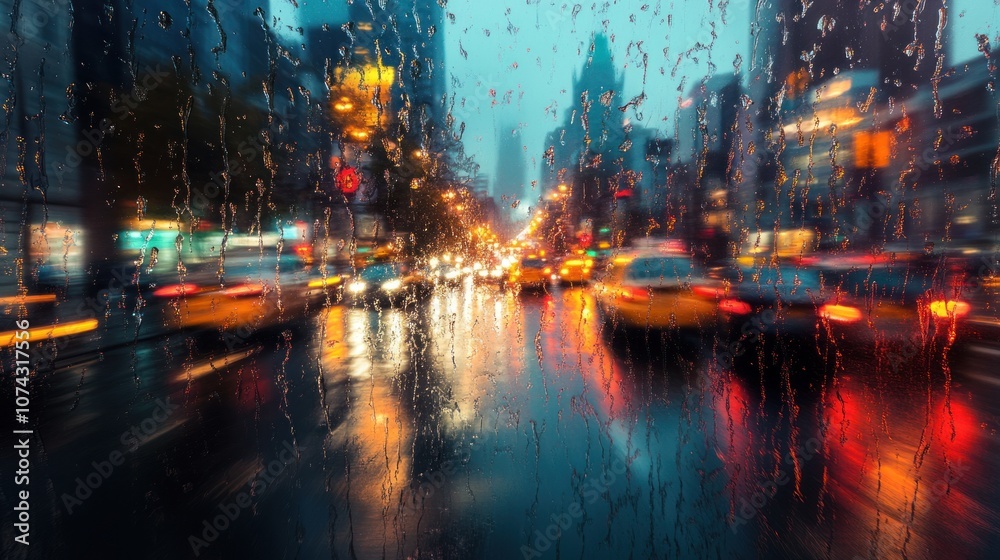 Rainy Night Cityscape Rainy Night Cityscape
