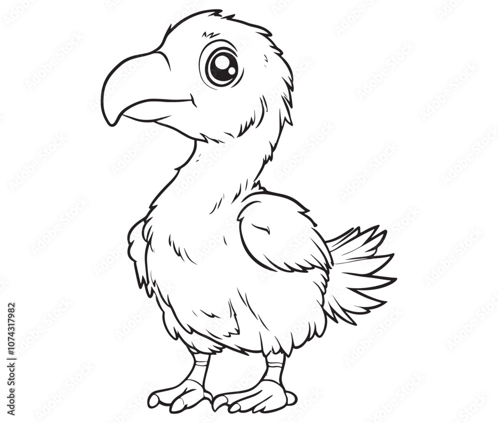 Hand drawn vector illustration of a bird, Cute baby cartoon bird icon Hand drawn vector illustration of a bird, Cute baby cartoon bird icon