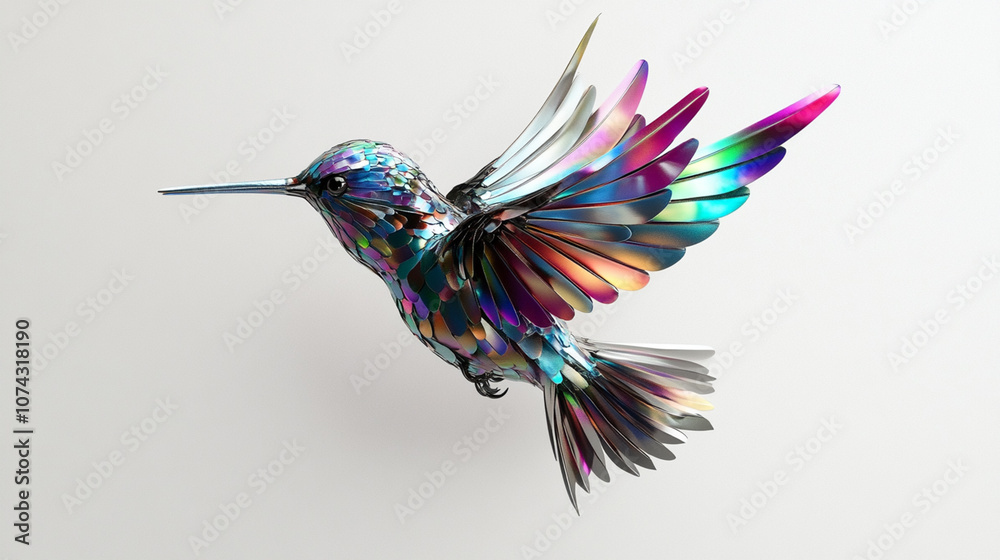 Obraz premium isolated rainbow humming bird