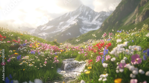 flowers garden at the mountain