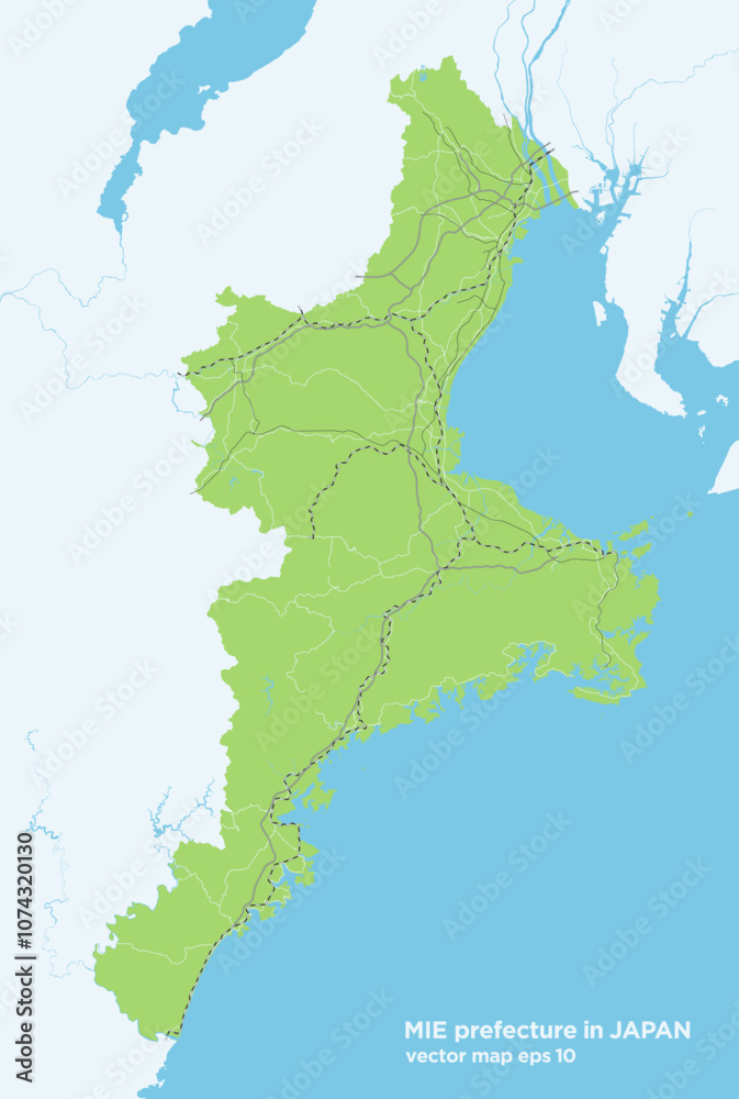 日本の三重県のシンプルなロードマップ Stock Vector | Adobe Stock