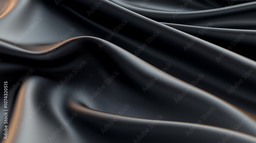 Fototapeta premium Discover how elegant black satin drapes transform your space with luxury and style