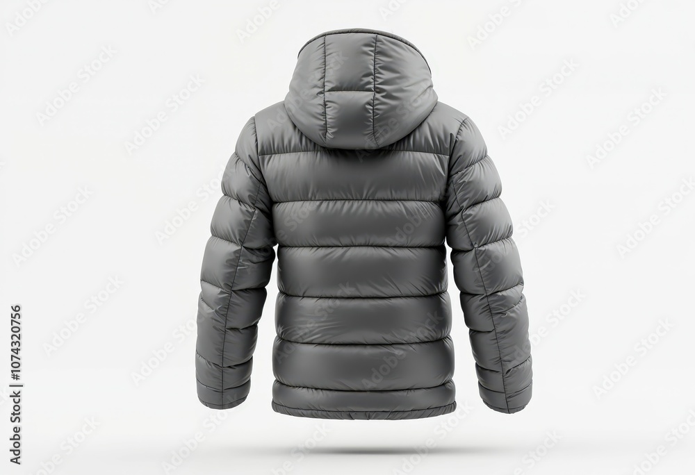 Cozy & Clean: Back View of a White Puffer Jacket Cozy & Clean: Back View of a White Puffer Jacket