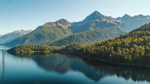 lake and mountains