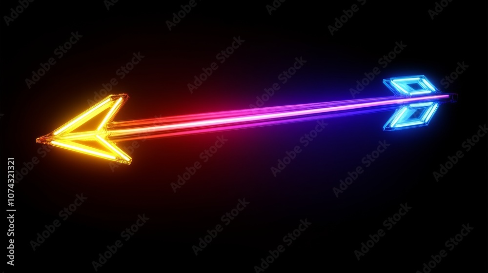 Stylish colorful neon arrow Stylish colorful neon arrow