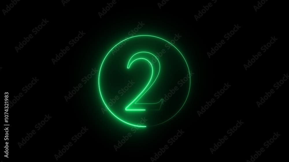 abstract 3 glowing neon counting number animation 4k abstract 3 glowing neon counting number animation 4k